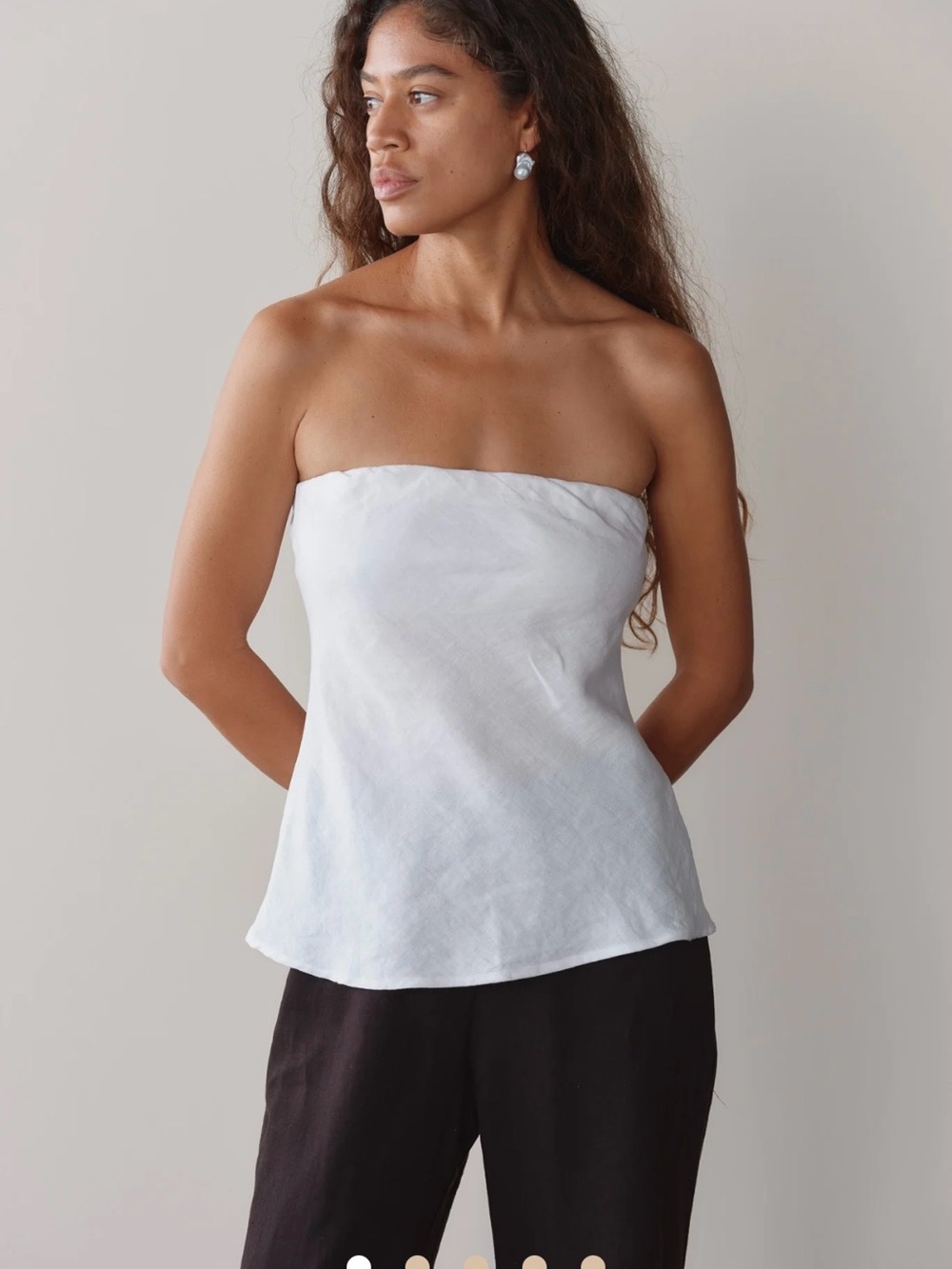 Donni white linen tube top - Picture 1 of 8